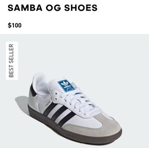 Adidas SAMBA OG Sneakers Womens 8/Mens 6.5 Cloud White/Core Black/Gum EUC $100